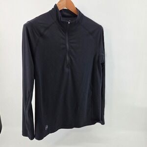 Travis Mathew Quarter Zip Pullover Men Size M Black Long Sleeve Stretch Athletic
